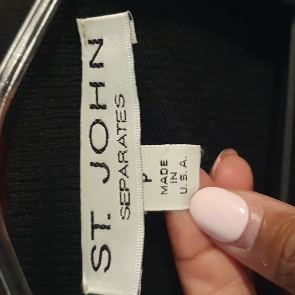 Vtg ST. JOHN Pearls & Bows Knit Carsigan Sweater Sz P - Picture 2 of 7